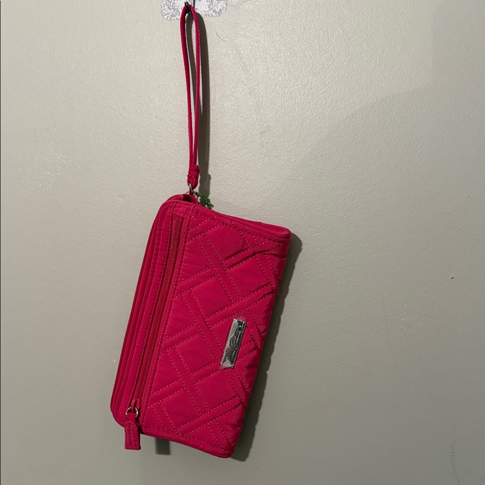 Vera Bradley Hot Pink Quilted Wristlet Clutch